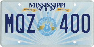 MS license plate MQZ400