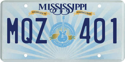 MS license plate MQZ401