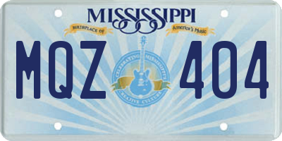 MS license plate MQZ404
