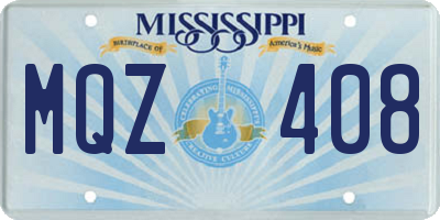 MS license plate MQZ408