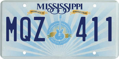 MS license plate MQZ411