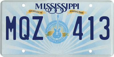 MS license plate MQZ413