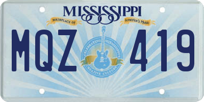 MS license plate MQZ419