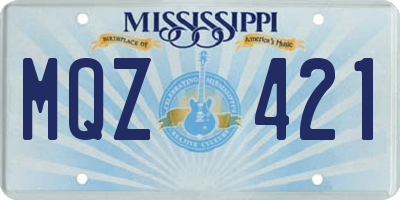 MS license plate MQZ421
