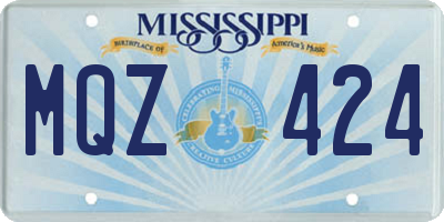 MS license plate MQZ424