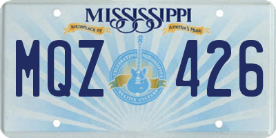 MS license plate MQZ426