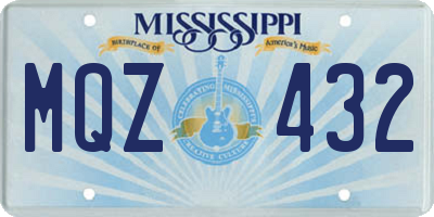 MS license plate MQZ432