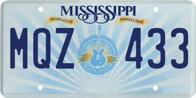 MS license plate MQZ433