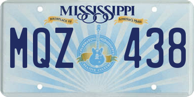 MS license plate MQZ438