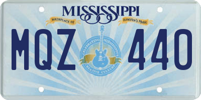 MS license plate MQZ440