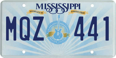 MS license plate MQZ441