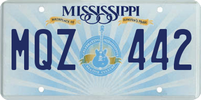 MS license plate MQZ442