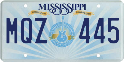 MS license plate MQZ445