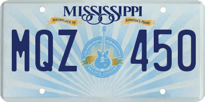 MS license plate MQZ450