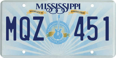 MS license plate MQZ451