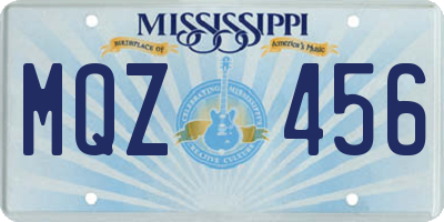 MS license plate MQZ456