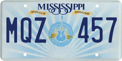 MS license plate MQZ457