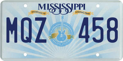 MS license plate MQZ458