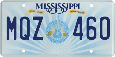 MS license plate MQZ460