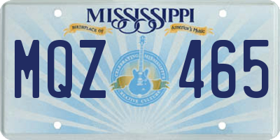 MS license plate MQZ465