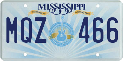 MS license plate MQZ466