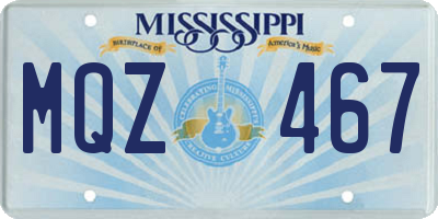 MS license plate MQZ467