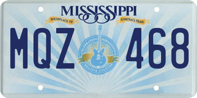 MS license plate MQZ468