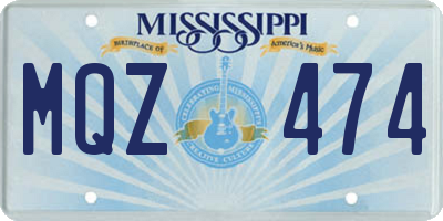 MS license plate MQZ474