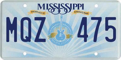 MS license plate MQZ475