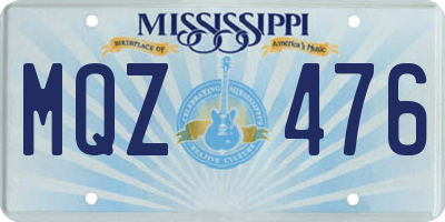 MS license plate MQZ476