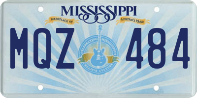 MS license plate MQZ484