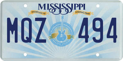 MS license plate MQZ494