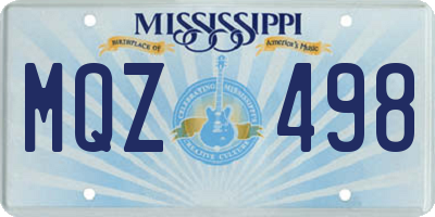 MS license plate MQZ498