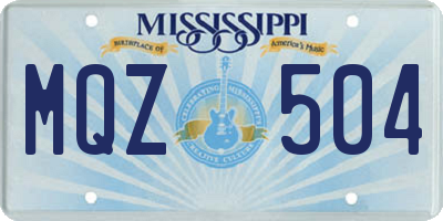 MS license plate MQZ504