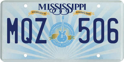 MS license plate MQZ506