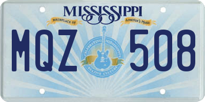 MS license plate MQZ508