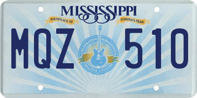 MS license plate MQZ510