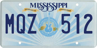 MS license plate MQZ512