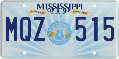 MS license plate MQZ515