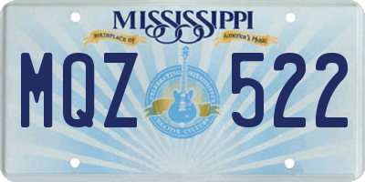 MS license plate MQZ522