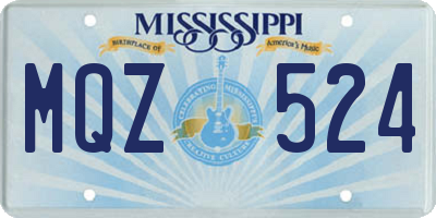 MS license plate MQZ524