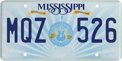 MS license plate MQZ526