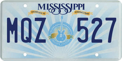 MS license plate MQZ527