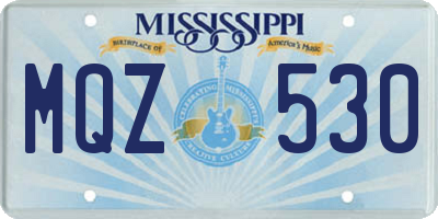 MS license plate MQZ530