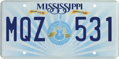 MS license plate MQZ531