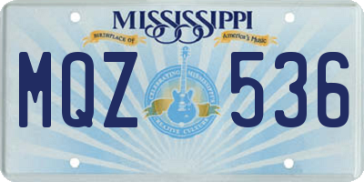 MS license plate MQZ536