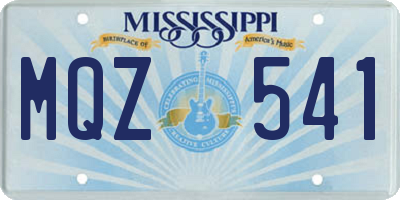 MS license plate MQZ541