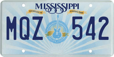MS license plate MQZ542
