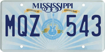 MS license plate MQZ543
