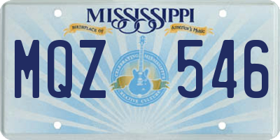 MS license plate MQZ546